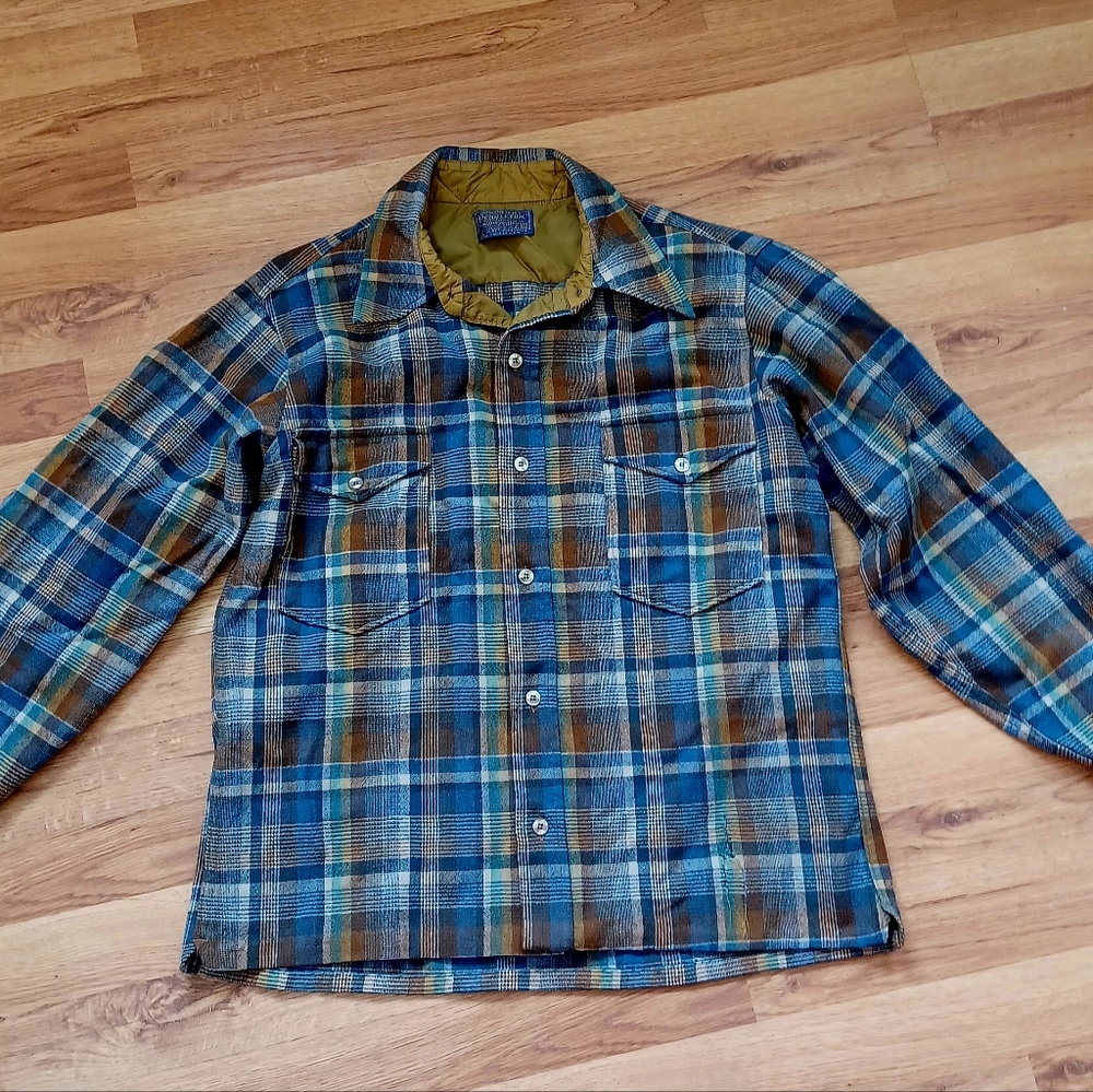 Vintage Pendleton plaid wool button up shirt size 16